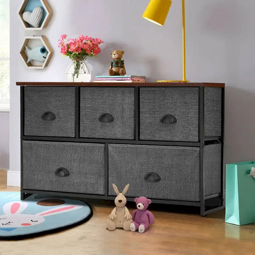 Commode de rangement à 5 tiroirs, table de chevet organisatrice pour dortoir