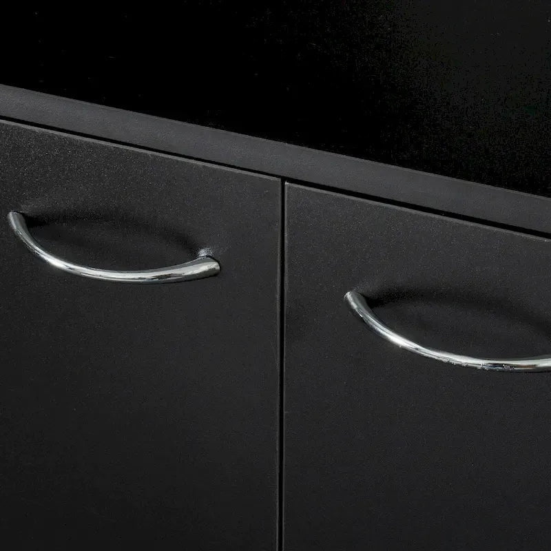 Grande armoire de style ferme rustique avec étagères, compartiment ouvert et tiroir, armoire de rangement autoportante