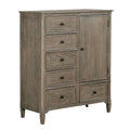 Armoire avec 6 tiroirs de rangement et pieds tournés, marron naturel
