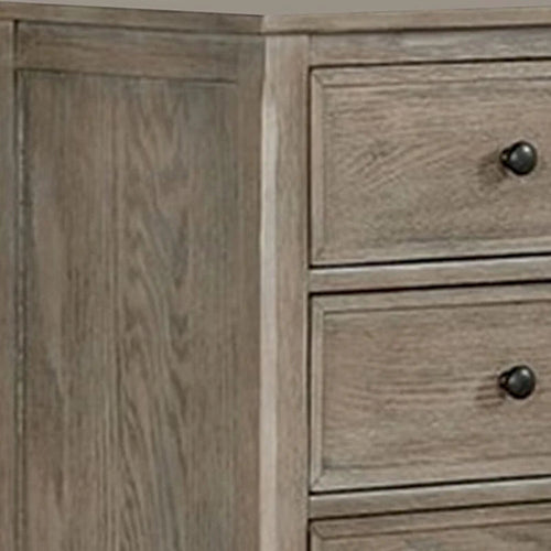Armoire avec 6 tiroirs de rangement et pieds tournés, marron naturel