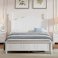 Cadre de lit plateforme en bois pleine grandeur, lit plateforme de style rétro